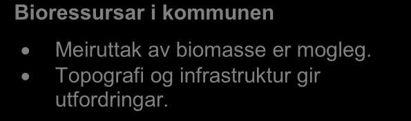 6.2 Vindkraft I Høyanger kommune er det berre enkelte fjellområde som har gode vindtilhøve. 6.3 Bioenergi I Høyanger kommune er det mogleg å ta ut meir energi frå skogen enn det som vert gjort i dag.