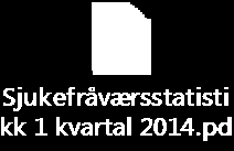 16/14 Sjukefråvær Arkivsak-dok. 14/00616-7 16 Arbeidsmiljøutvalet AMU 06.05.2014 16 Vedlegg Sjukefråværsstatistikk 1.kvartal 2014. Det totale sjukefråværet for fyrste kvartal er 4,38%.