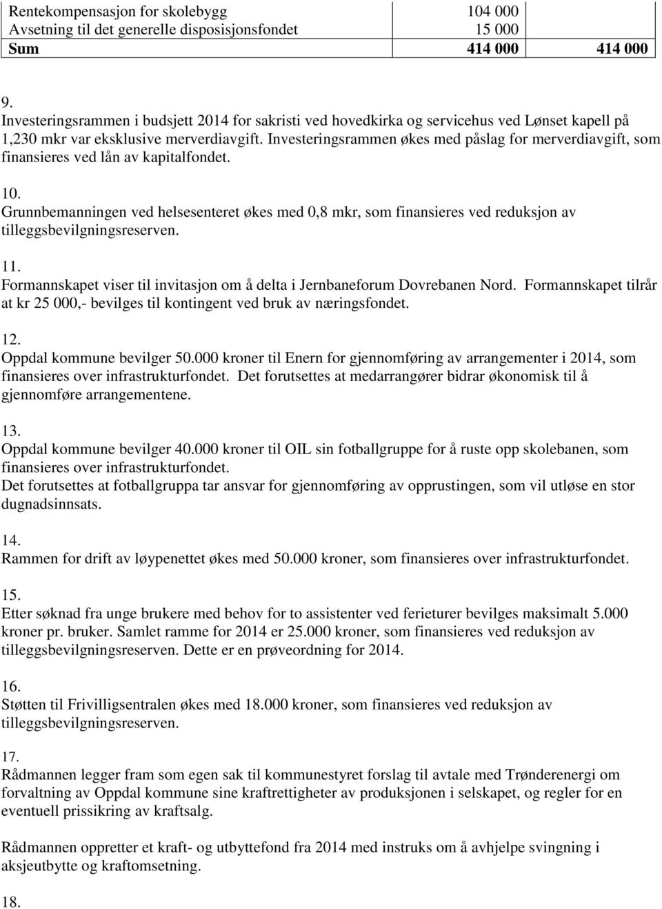 Investeringsrammen økes med påslag for merverdiavgift, som finansieres ved lån av kapitalfondet. 10.