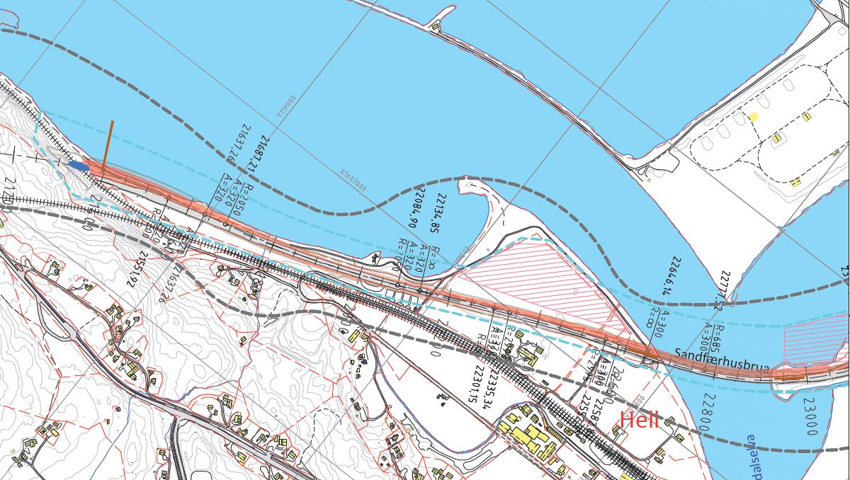 Ett nytt løp nord for dagens tunnel (sjøsiden) eller ett nytt tunnelløp sør for dagens tunnel (landsiden).