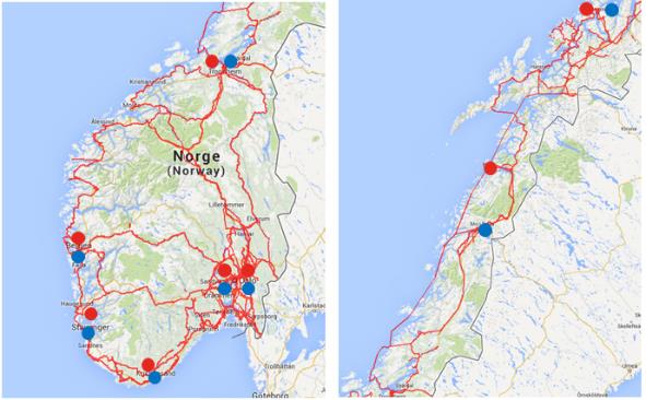 400G, etablert med en kombinasjon av Nx10G og Nx100G-forbindelser Siste node satt i produksjon 27.