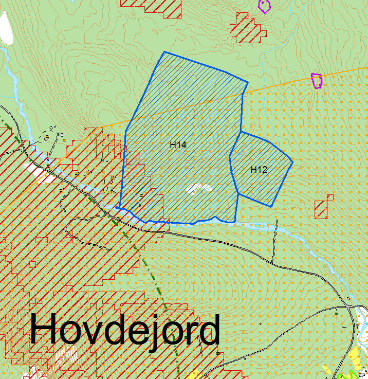 Område, Gnr/bnr: Heggelinuten, 13/3 og 19/15 Område nr: Nordbygd, H 12 og H14 Bakgrunn: Ynskje om leggje ut byggjeområde for hytter Tiltak: Utbygging av