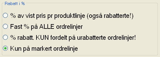 Rabatt kan gis enten i kroner eller prosent.