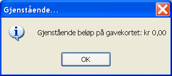 Hvor mye kan trekkes fra tilgodelappen? Systemet trekker automatisk maksimalt beløp fra tilgodelappen. Beløp under 1 krone slettes automatisk.