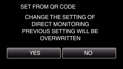 Bruke Wi-Fi ved å opprette en QR-kode DIRECT MONITORING o Innstilling (når innstillingen er ferdig, fortsetter du fra Vanlig betjening under) Opprette en QR-kode o Angi verdiene i de obligatoriske