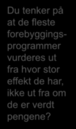 Du tenker på at de fleste forebyggingsprogrammer vurderes ut fra hvor stor