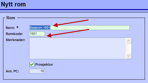 Legg inn rom Registrer alle rom som skal kobles opp mot timeplanen. Fra Hovedmenyen; velg Timeplan og Vis innstillinger. Velg fanen Rom. For å legge til et nytt rom, klikk på ny knappen.