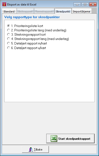 Hente rapporter/lister Det er tilrettelagt flere typer rapporter ut fra NVDB. Disse er laget i Excel og hentes ut på samme måte som man eksporterer søk til Excel i NVDB123.