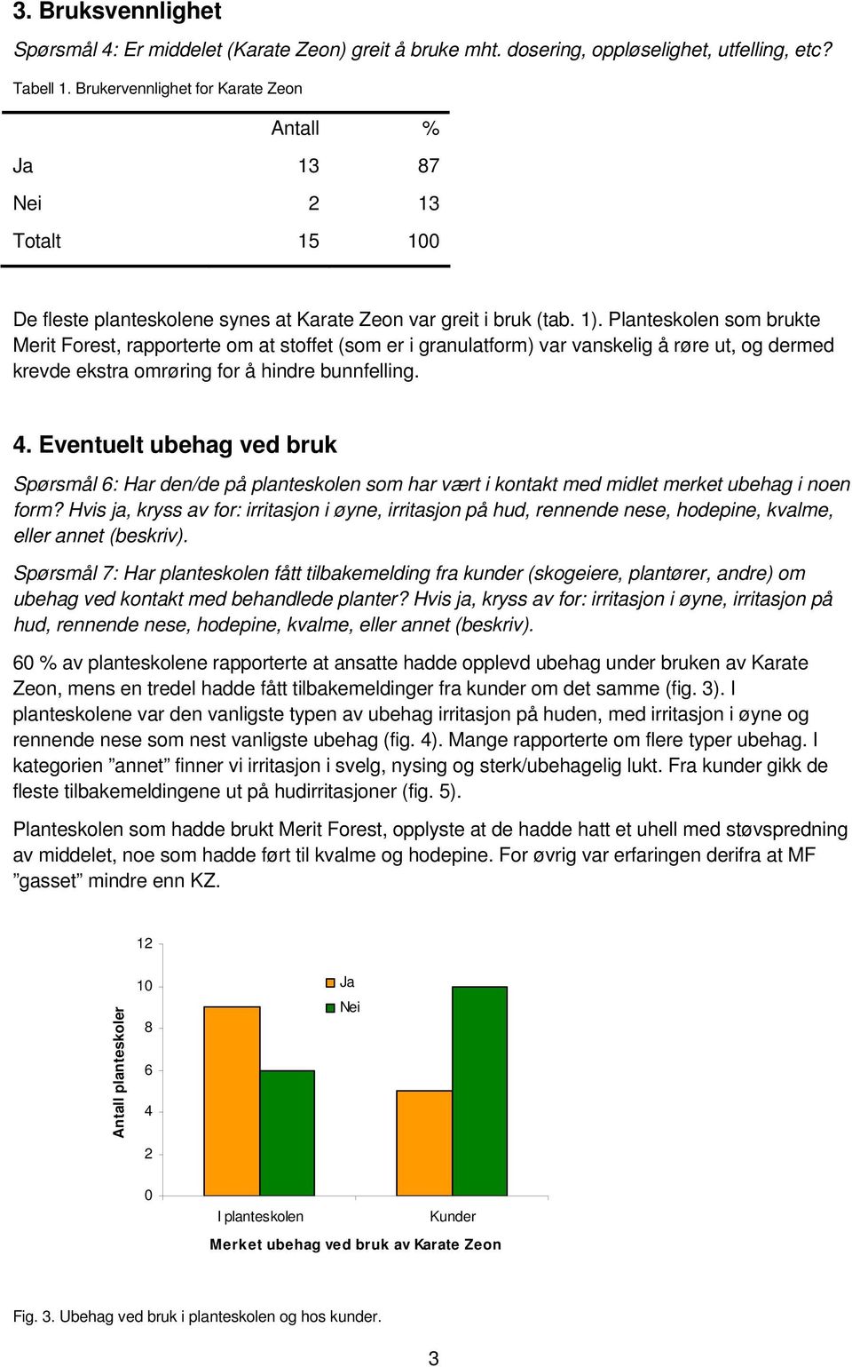 Planteskolen som brukte Merit Forest, rapporterte om at stoffet (som er i granulatform) var vanskelig å røre ut, og dermed krevde ekstra omrøring for å hindre bunnfelling. 4.