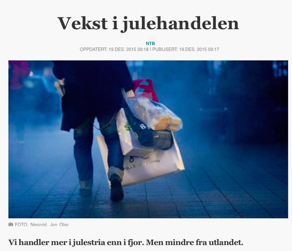 JULEHANDELEN ER