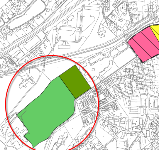 16 Haslum/Avløs: Kirkeveien, nytt boligområde Endring fra: eksisterende boligområde Endring til: fremtidig boligområde Rådmannen foreslår transformasjon til boligbebyggelse med høy utnytting, i tråd