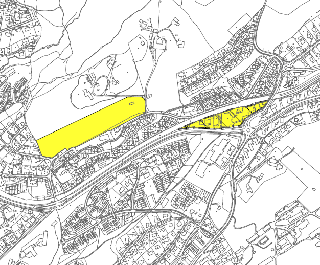 næringsbebyggelse og parkeringsarealer nær stasjonen. I tillegg anbefales utbygging av et område mot markagrensa nordvest for stasjonen (Levretoppen).