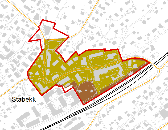 Eventuelle endringer av sentrumsområdet på Høvik som følge av den igangsatte områdereguleringen tas ikke med her.