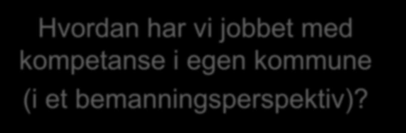 Kompetanse hos oss Hvordan har vi jobbet med