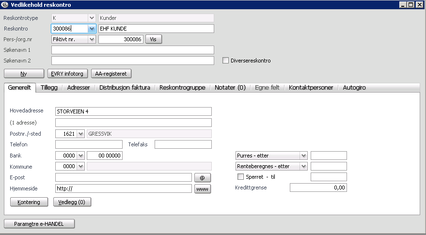 Dersom du huker av for «Oppdater alle endringer» vil systemet ta med riktige opplysninger tilbake til kunderegisteret.