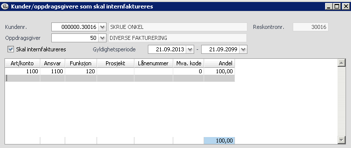 oppdragsgiver. Betalingsadresser registreres under menyen Grunndata>Kunder >Tilleggsinformasjon kunder, se kurshefte Grunndata Fakturering for nærmere beskrivelse.