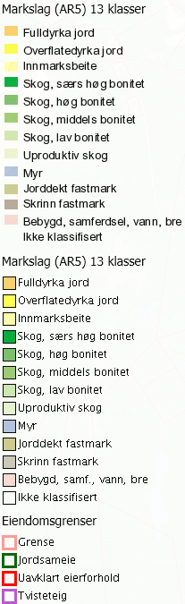 Figur 4: Bonitet planområdet I følge Skog og Landskaps arealinformasjon «Kilden» er det yngre, gammel og eldre skog innenfor planområdet. Gammel skog er dominerende i dette området.