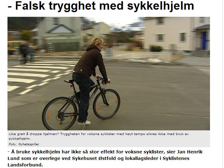 Ekspertene har ikke alltid rett The review found that wearing a helmet reduced