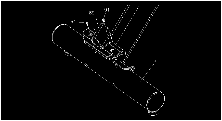 2 BAKRE STABILISATORDEKSEL SMÅDELER, STEG 2 #91. M5 x 10mm Stjerneskrue (2 stk) 1. Fest bakre stabilisatordeksel med to stjerneskruer (91). 3 HÅNDTAK SMÅDELER, STEG 3 #49.