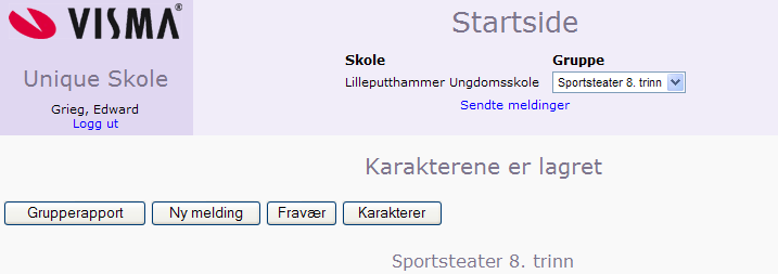 13. Svar OK for å registrere karakterene.