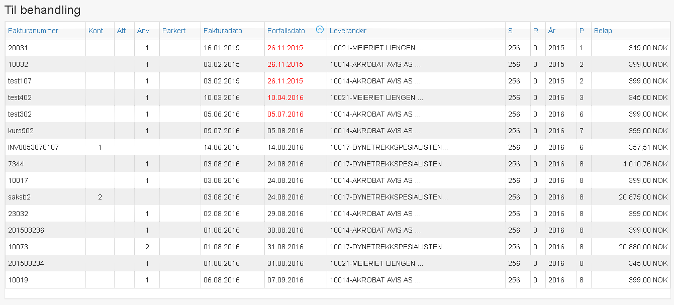 SAKSBEHANDLING Oppgavelisten Under arkfanen «Til behandling» finner du alle fakturaer hvor du har minst en fakturalinje til kontering, attestering eller anvisning.