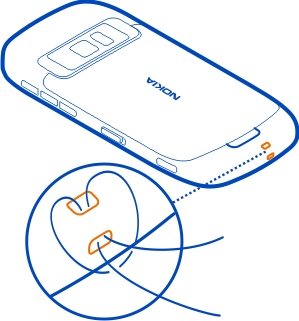 Installere Nokia Suite på datamaskinen 19 Feste håndleddsnoren Træ i stroppen, og stram den til. Bruke brukerveiledningen i telefonen Telefonen har en innebygd brukerveiledning.