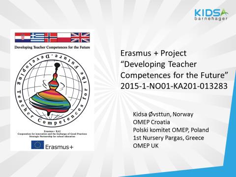 Kidsa Øvsttun, Nrway OMEP Cratia Plski kmitet OMEP, Pland 1st Kindergarten Pargas, Greece OMEP UK Develping Teacher Cmpetences fr the Future Prsjektet er finansiert av SIU (Senter fr