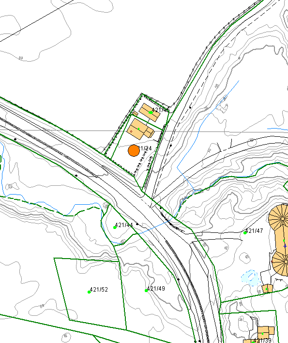 Utsnitt av REGULERINGSPLAN/BEBYGGELSESPLAN/PUA Med situasjonskart (Situasjonskartet er ikke juridisk bindende) N Fig. 1.