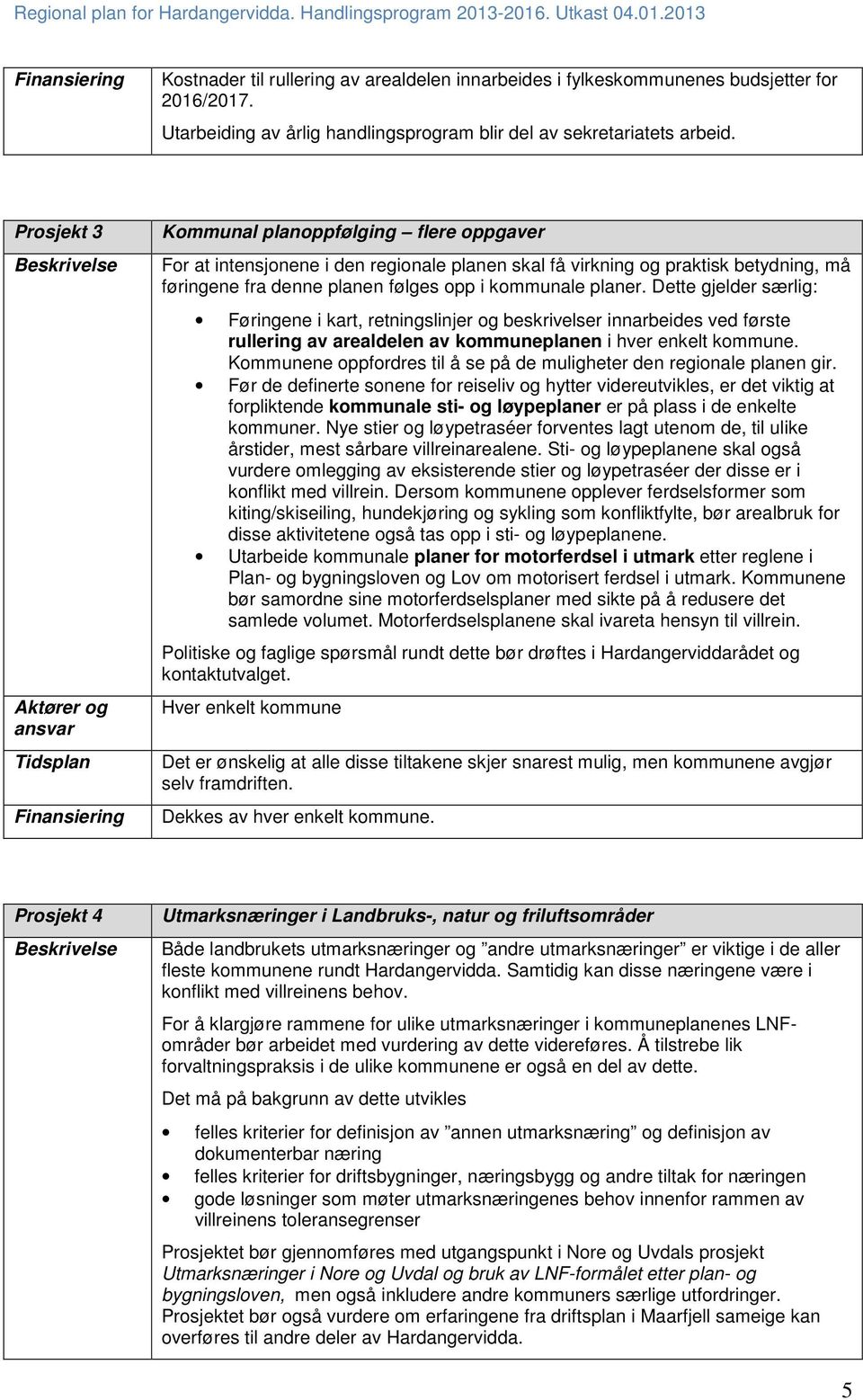 planer. Dette gjelder særlig: Føringene i kart, retningslinjer og beskrivelser innarbeides ved første rullering av arealdelen av kommuneplanen i hver enkelt kommune.