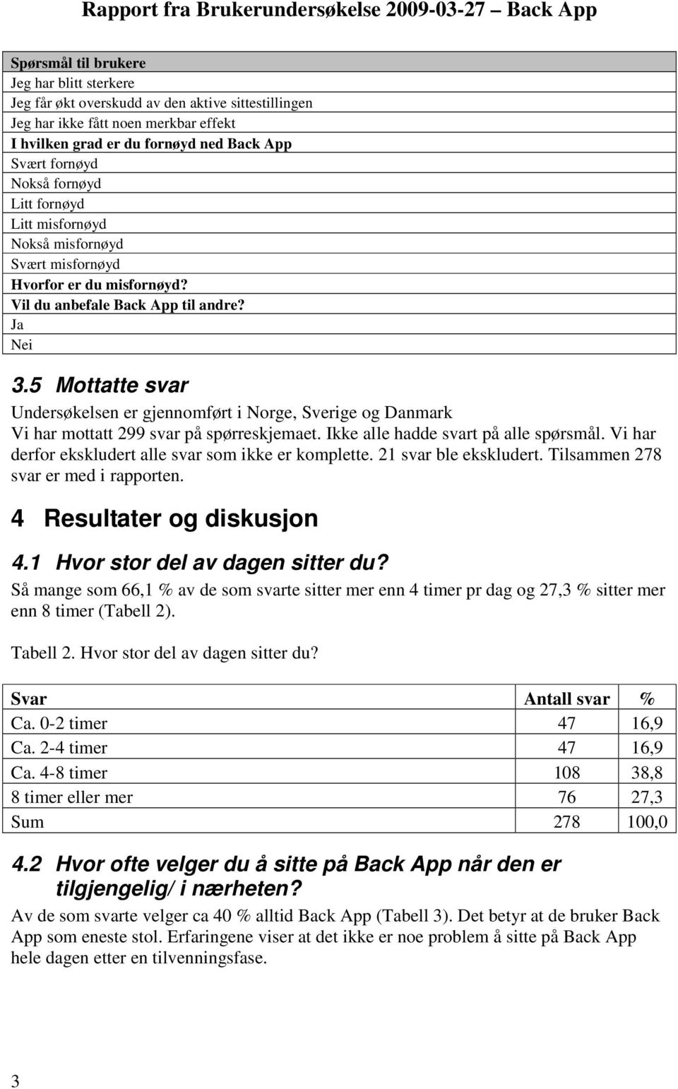 5 Mttatte svar Undersøkelsen er gjennmført i Nrge, Sverige g Danmark Vi har mttatt 299 svar på spørreskjemaet. Ikke alle hadde svart på alle spørsmål.