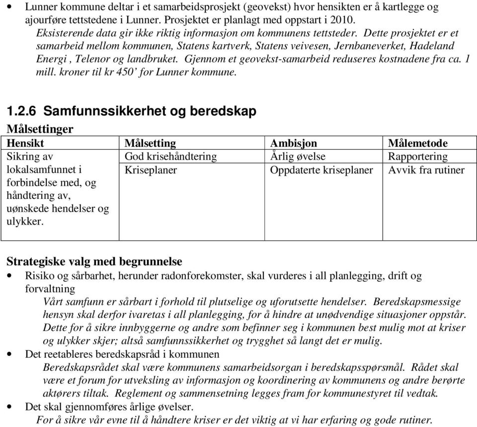 Dette prosjektet er et samarbeid mellom kommunen, Statens kartverk, Statens veivesen, Jernbaneverket, Hadeland Energi, Telenor og landbruket. Gjennom et geovekst-samarbeid reduseres kostnadene fra ca.