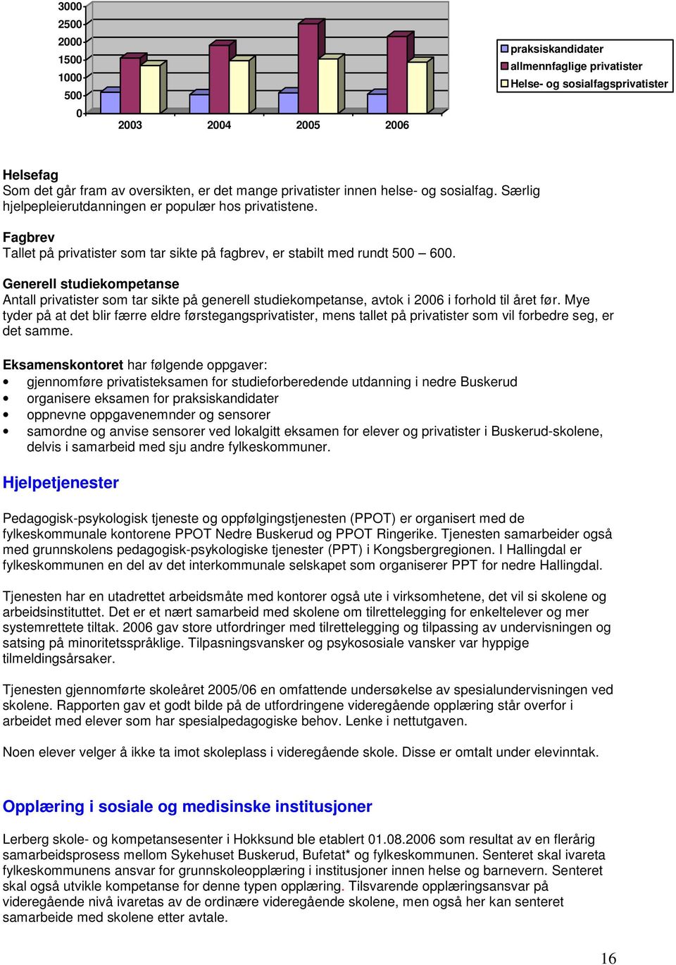 Generell studiekompetanse Antall privatister som tar sikte på generell studiekompetanse, avtok i 2006 i forhold til året før.