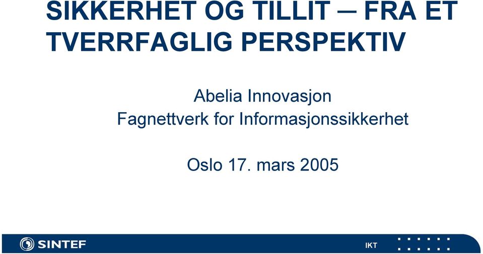 Innovasjon Fagnettverk for