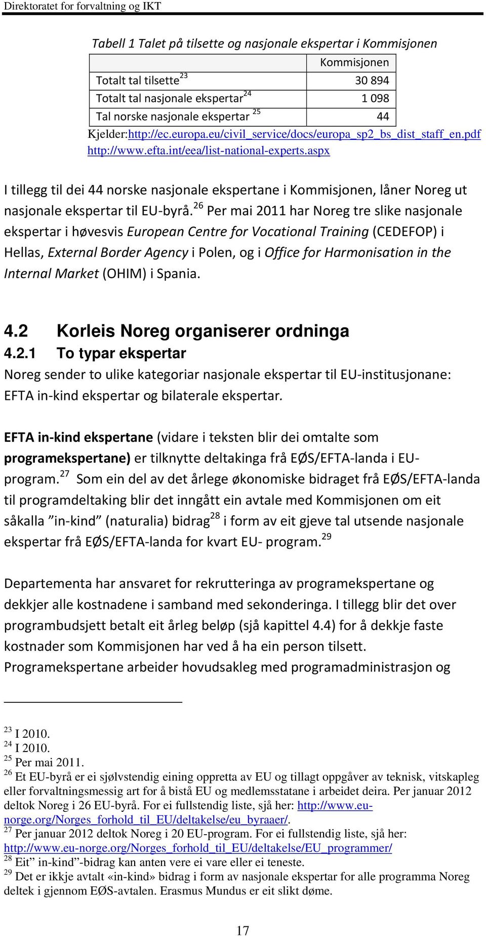 aspx I tillegg til dei 44 norske nasjonale ekspertane i Kommisjonen, låner Noreg ut nasjonale ekspertar til EU byrå.