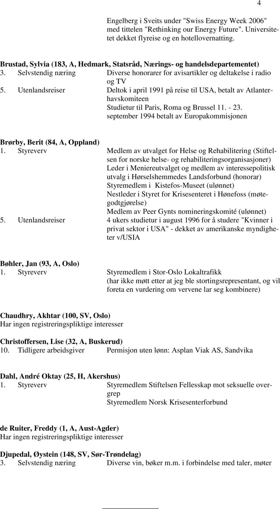 Utenlandsreiser Deltok i april 1991 på reise til USA, betalt av Atlanterhavskomiteen Studietur til Paris, Roma og Brussel 11. - 23.