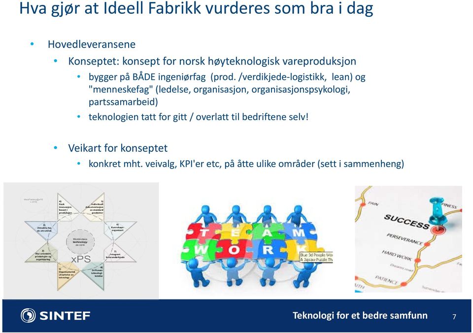 /verdikjede logistikk, lean) og "menneskefag" (ledelse, organisasjon, organisasjonspsykologi,