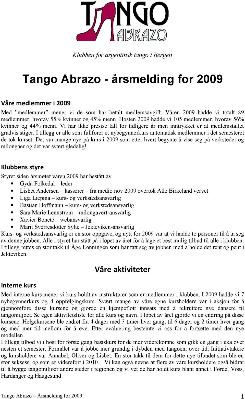 Vi har ikke presise tall for tidligere år men inntrykket er at medlemstallet gradvis stiger. I tillegg er alle som fullfører et nybegynnerkurs automatisk medlemmer i det semesteret de tok kurset.