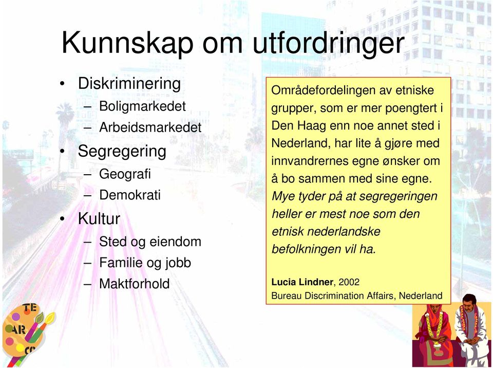 sted i Nederland, har lite å gjøre med innvandrernes egne ønsker om å bo sammen med sine egne.