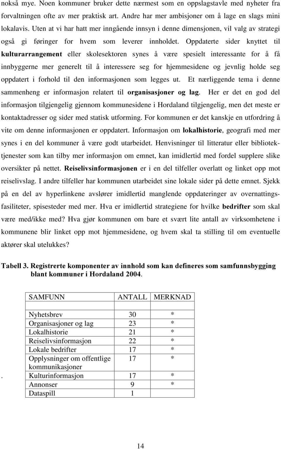 Oppdaterte sider knyttet til NXOWXUDUUDQJHPHQW eller skolesektoren synes å væ re spesielt interessante for å få innbyggerne mer generelt til å interessere seg for hjemmesidene og jevnlig holde seg