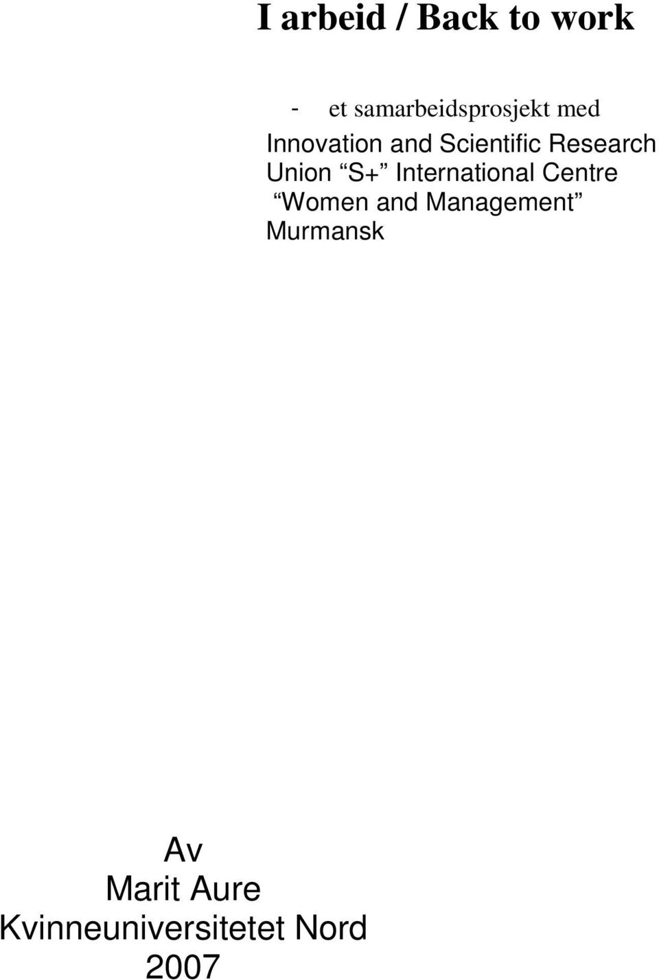 International Centre Women and Management