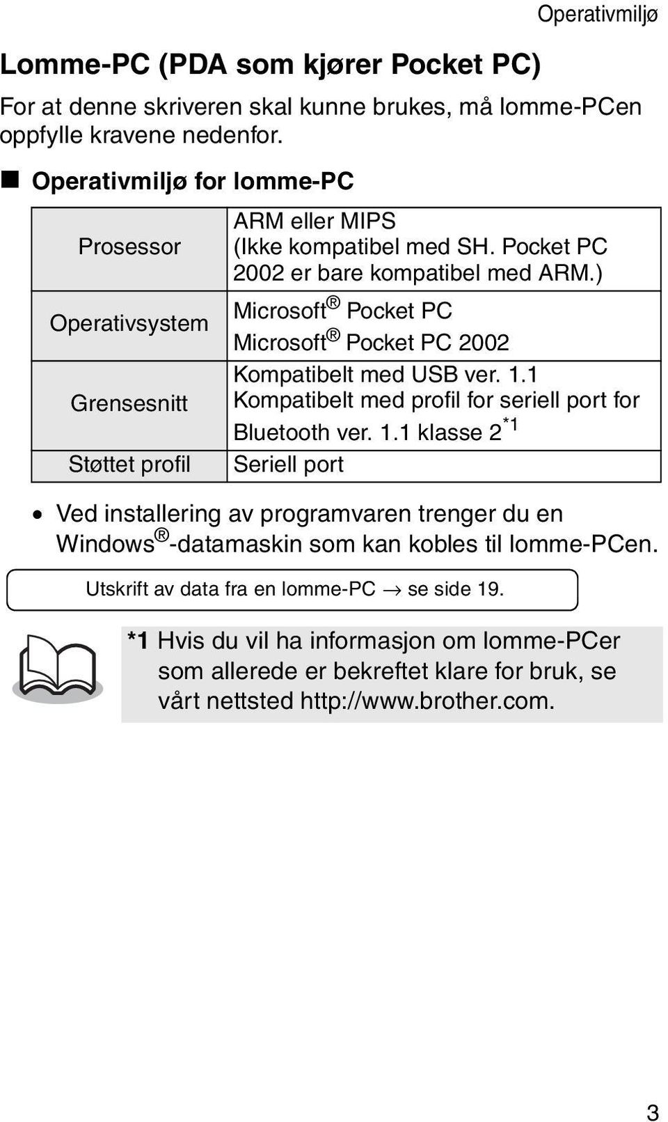 ) Operativsystem Microsoft Pocket PC Microsoft Pocket PC 2002 Kompatibelt med USB ver. 1.