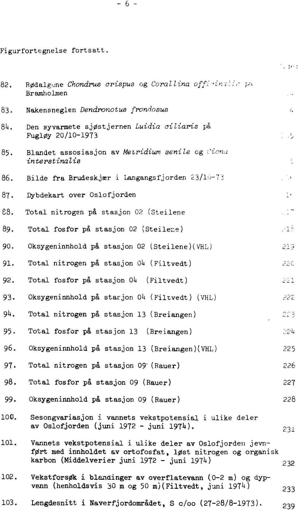 Dybdekart over Oslofjorden i 88. Total nitrogen på stasjon 02 (Steilene...:" 89. Total fosfor på stasjon 02 (Steilene),lf. 90. Oksygeninnhold på stasjon 02 (Steilene)(VHL) 29 9.