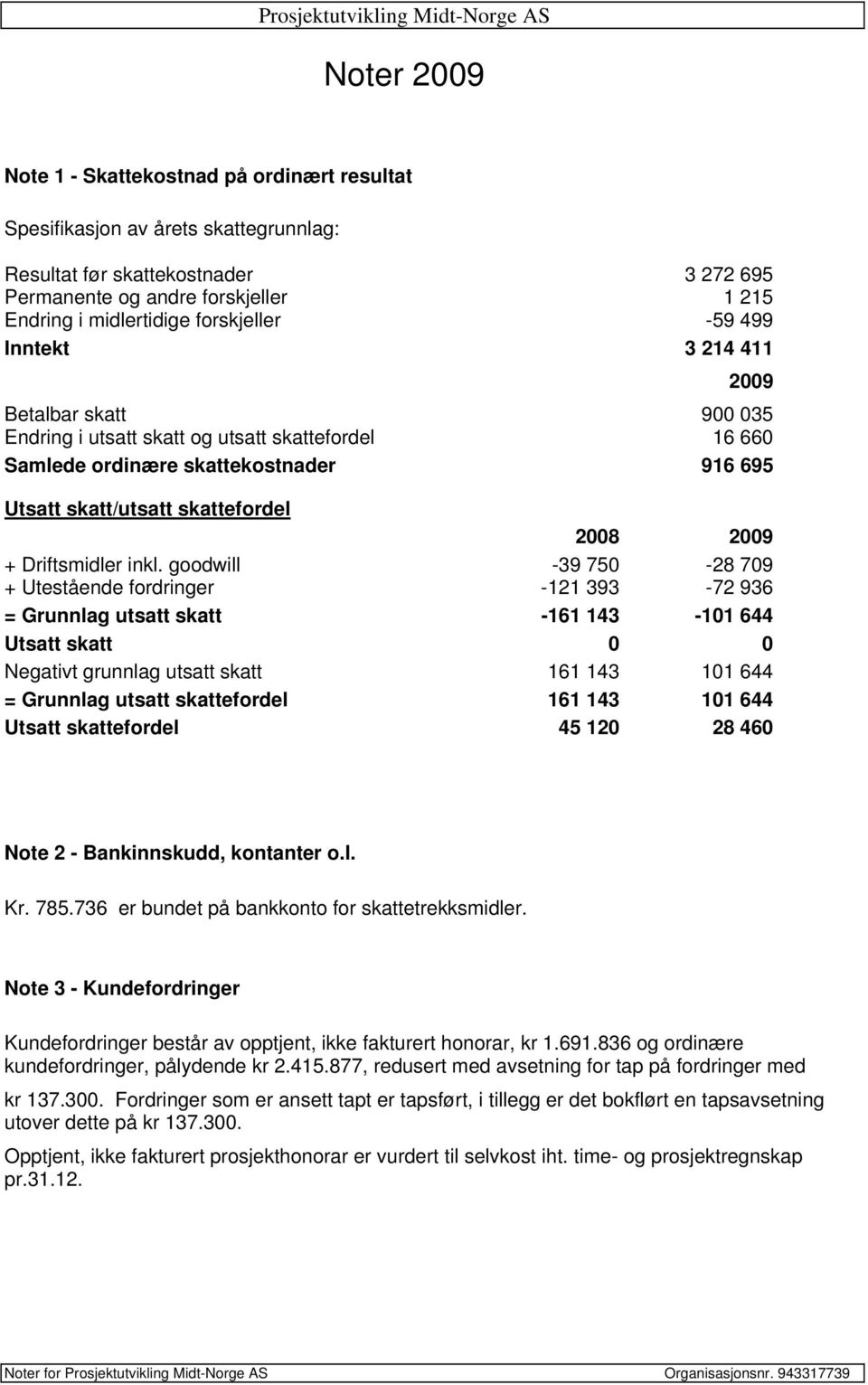 skatt/utsatt skattefordel 2008 2009 + Driftsmidler inkl.