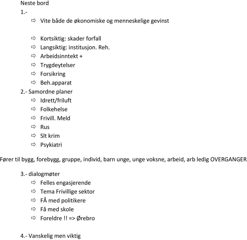 Meld Rus Slt krim Psykiatri Fører til bygg, forebygg, gruppe, individ, barn unge, unge voksne, arbeid, arb ledig