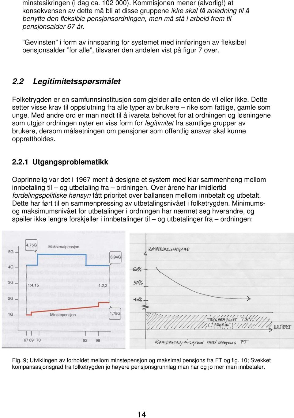 Gevinsten i form av innsparing for systemet med innføringen av fleksibel pensjonsalder for alle, tilsvarer den andelen vist på figur 7 over. 2.