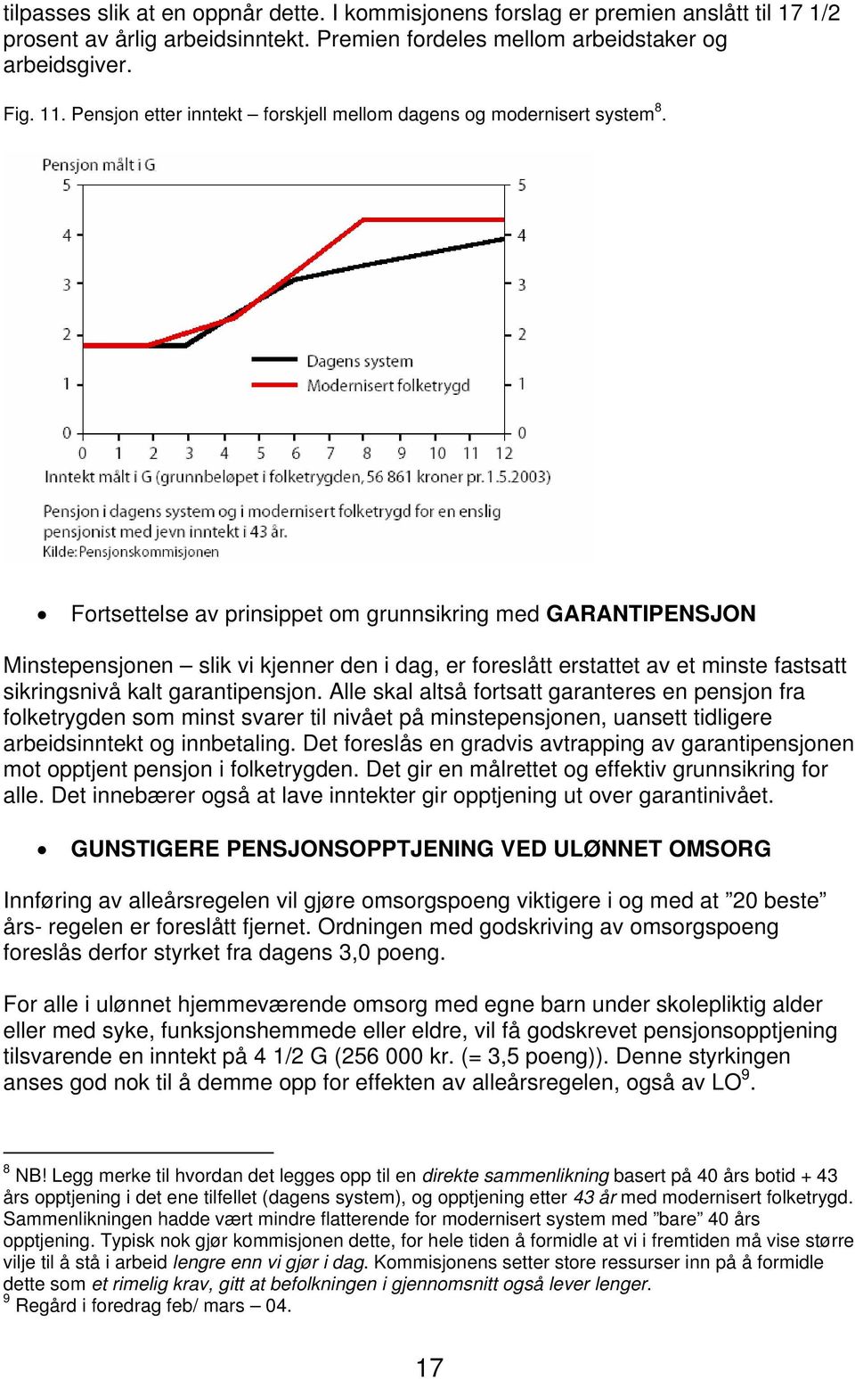 Fortsettelse av prinsippet om grunnsikring med GARANTIPENSJON Minstepensjonen slik vi kjenner den i dag, er foreslått erstattet av et minste fastsatt sikringsnivå kalt garantipensjon.