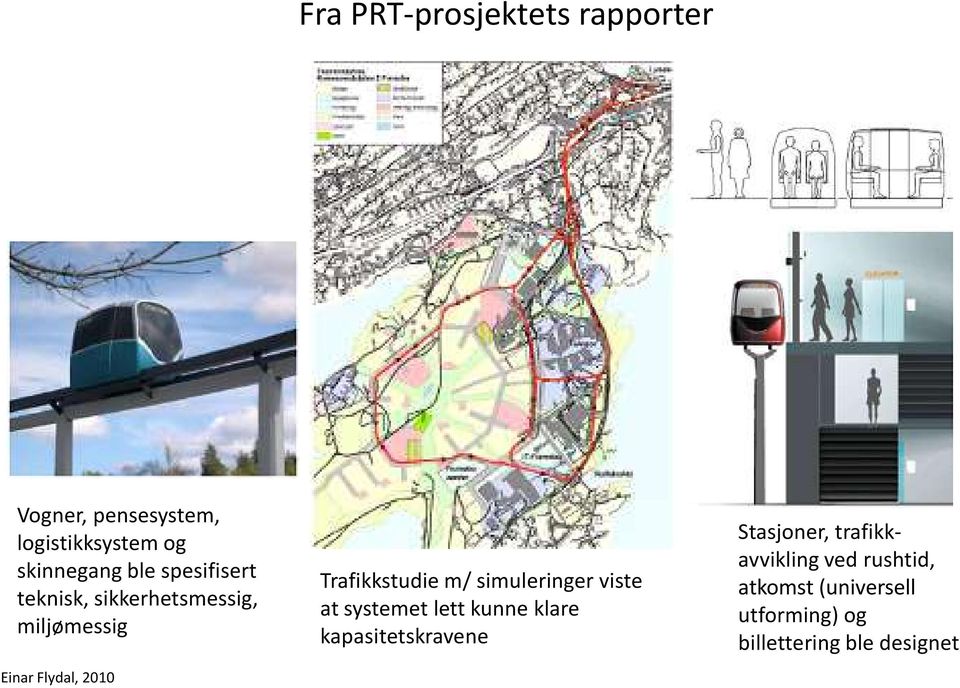 m/ simuleringer viste at systemet lett kunne klare kapasitetskravene Stasjoner,