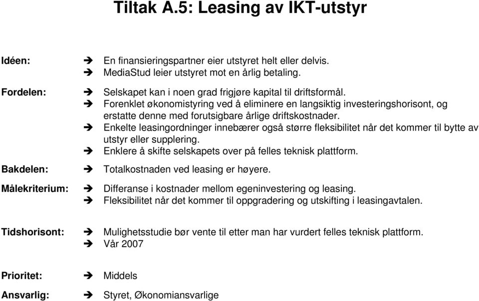 Enkelte leasingordninger innebærer også større fleksibilitet når det kommer til bytte av utstyr eller supplering. Enklere å skifte selskapets over på felles teknisk plattform.