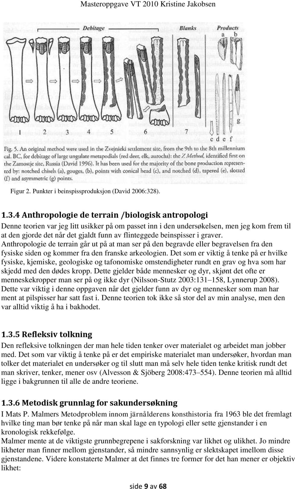 4 Anthropologie de terrain /biologisk antropologi Denne teorien var jeg litt usikker på o pass inn i den undersøkelsen, en jeg ko fre til at den gjorde d når d gjaldt funn av flinteggede beinspisser