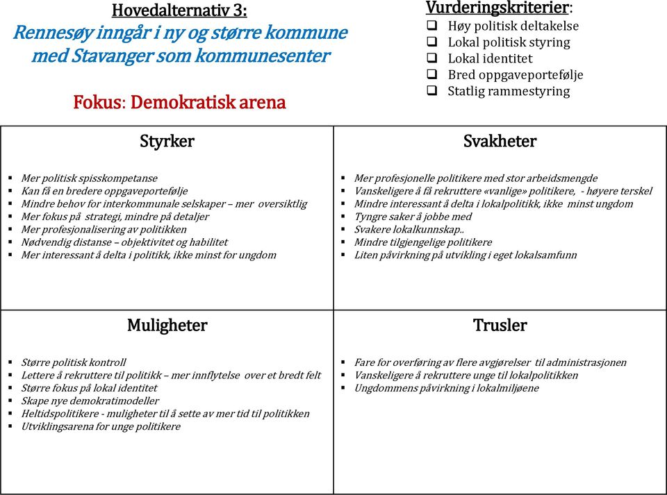 detaljer Mer profesjonalisering av politikken Nødvendig distanse objektivitet og habilitet Mer interessant å delta i politikk, ikke minst for ungdom Mer profesjonelle politikere med stor